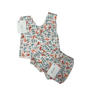 NWT - Bubbas Bouncing Baby Handmade Fox Print Baby Outfit -   Size 12 months